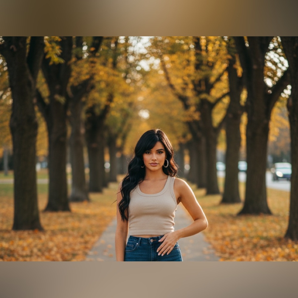 Zenana Outfitters Built in Bra Tan Cropped Top